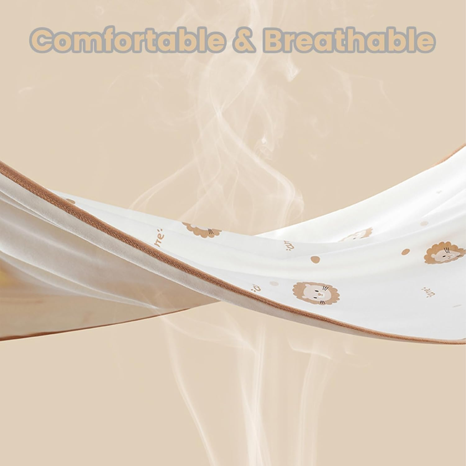 ZONEY Baby Blanket, 100% Organic Cotton Cute Newborn Swaddle, Double Layer Infant Receiving and Multi-Purpose Blanket,Lightweight Quilt Bath Towel Blanket for 0-12 Months,33.3X33.3(Moon) image number 5