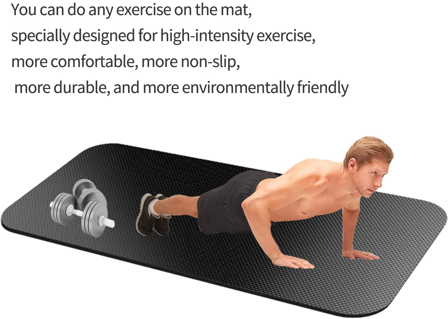 Large Exercise Mat 84" X 32",Exercise Equipment Mat,Treadmill Mat, Exercise Bike Mat, Workout Mats for Home Gym Flooring Rubber Mat Large Yoga Mat Cardio Mat for Weightlifting, Jump Rope,Fitness image number 1