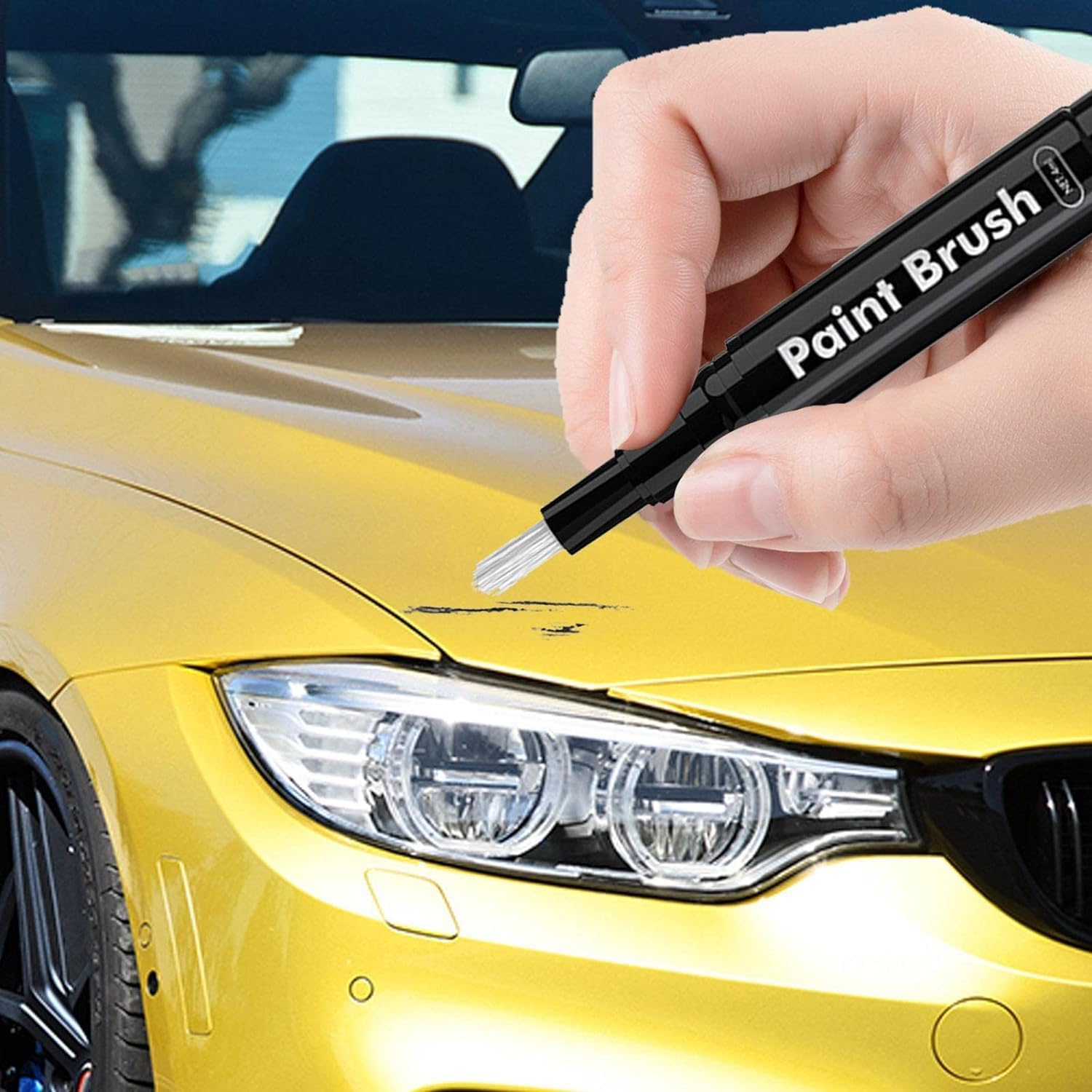 2PCS Car Touch up Pen Paint Scratch Repair with Polish Pen Wheel Fill Paint Pen Black/White/Multi-Color Optional for Various Cars Paint and Rim Repair image number 1