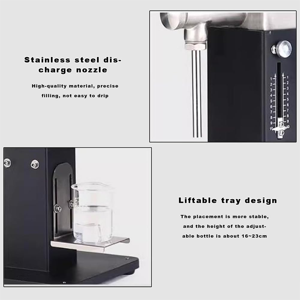 Peiqi Manual Paste Liquid Filling Machine,Adjustable Bottle Filler A03 Pro High Precision Anti-Drip Liftable Tray Suitable for Honey Oil Shampoo Sesame Paste (5-100Ml) image number 5