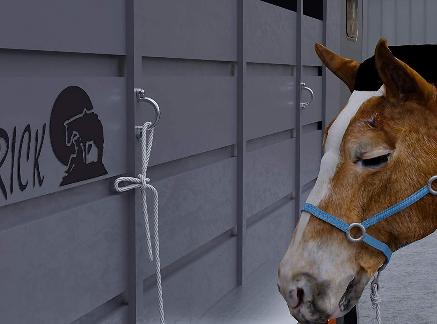 For Horse Trailer Ties Loop 2" I.D Aluminum Bolt-On Lashing Rope Horse Tie down Ring (2 Pcs) Horse Trailer Accessories Tie Ring down Blocker for Horses Parts and Rings Cross Ties image number 1