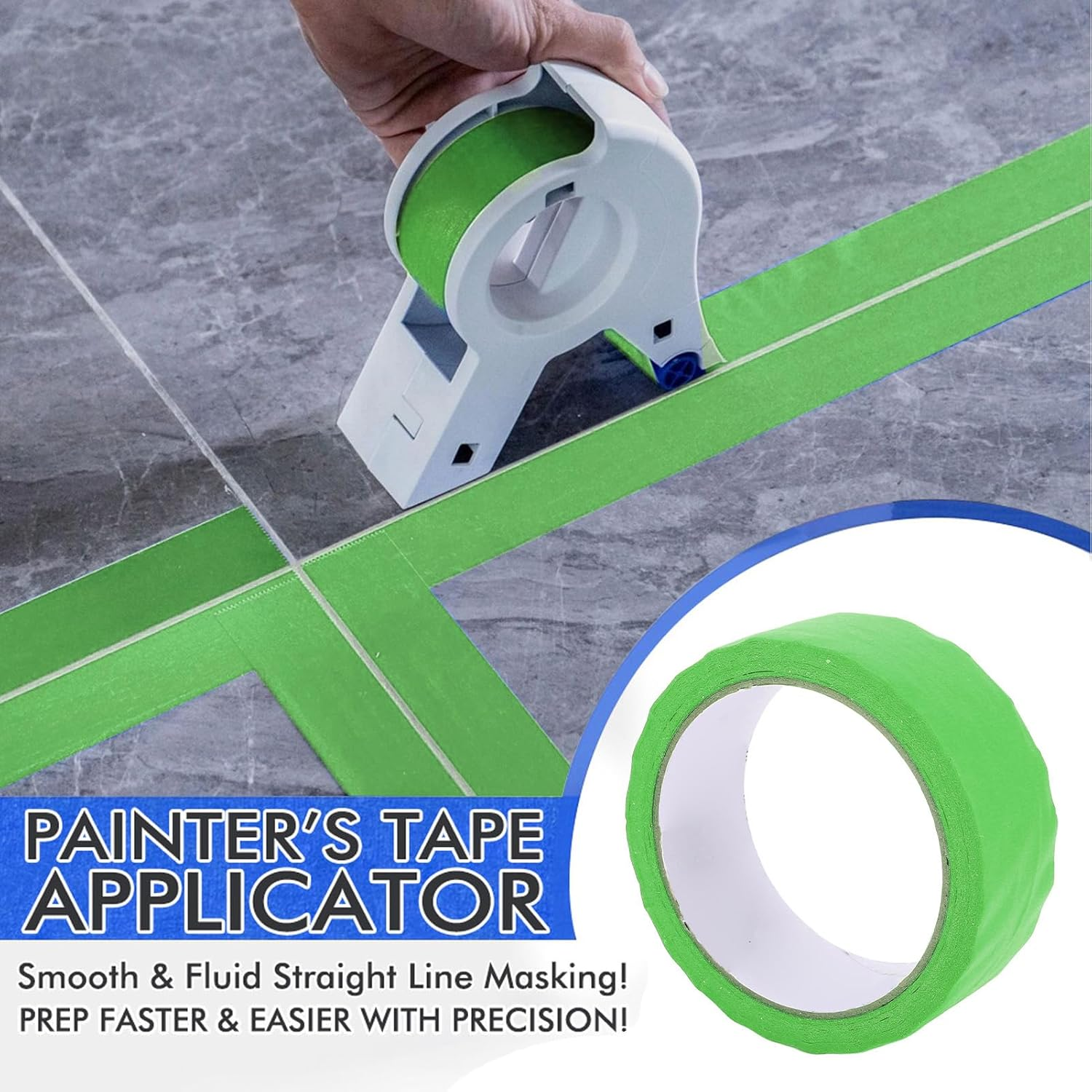 10 Rolls Green Painters Tape, Adhesive Masking Tape, Multisurface Painter'S Tape for Wall Tile Glass Painting Treatment DIY Crafts image number 6