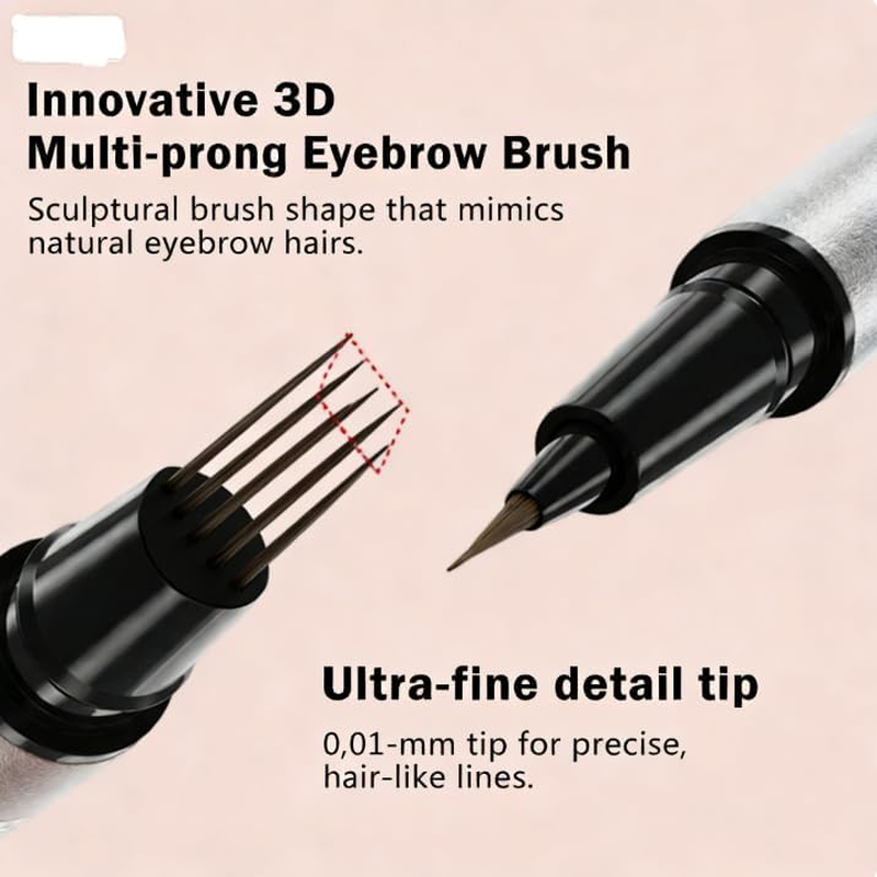 Erinde 2 in 1 Microblading Eyebrow Pen, Waterproof Long Lasting Eyebrow Pencil, Natural Look Brow Pencil Makeup, Precise Brow Pen for Women, Magical Liquid Eyebrow Pencils, Creates Full Realistic Hair like Strokes 03# - 01 image number 2
