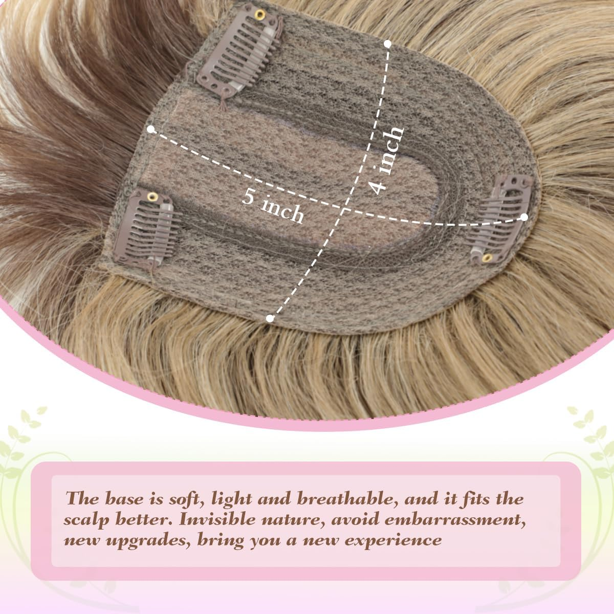 Nexyshe Hair Topper 18 Inch Hair Toppers for Thinning Hair Natural Straight Hair Pieces with Bangs Fake Hair for Ladies with 4''X5'' Base Size - Dark Brown image number 3