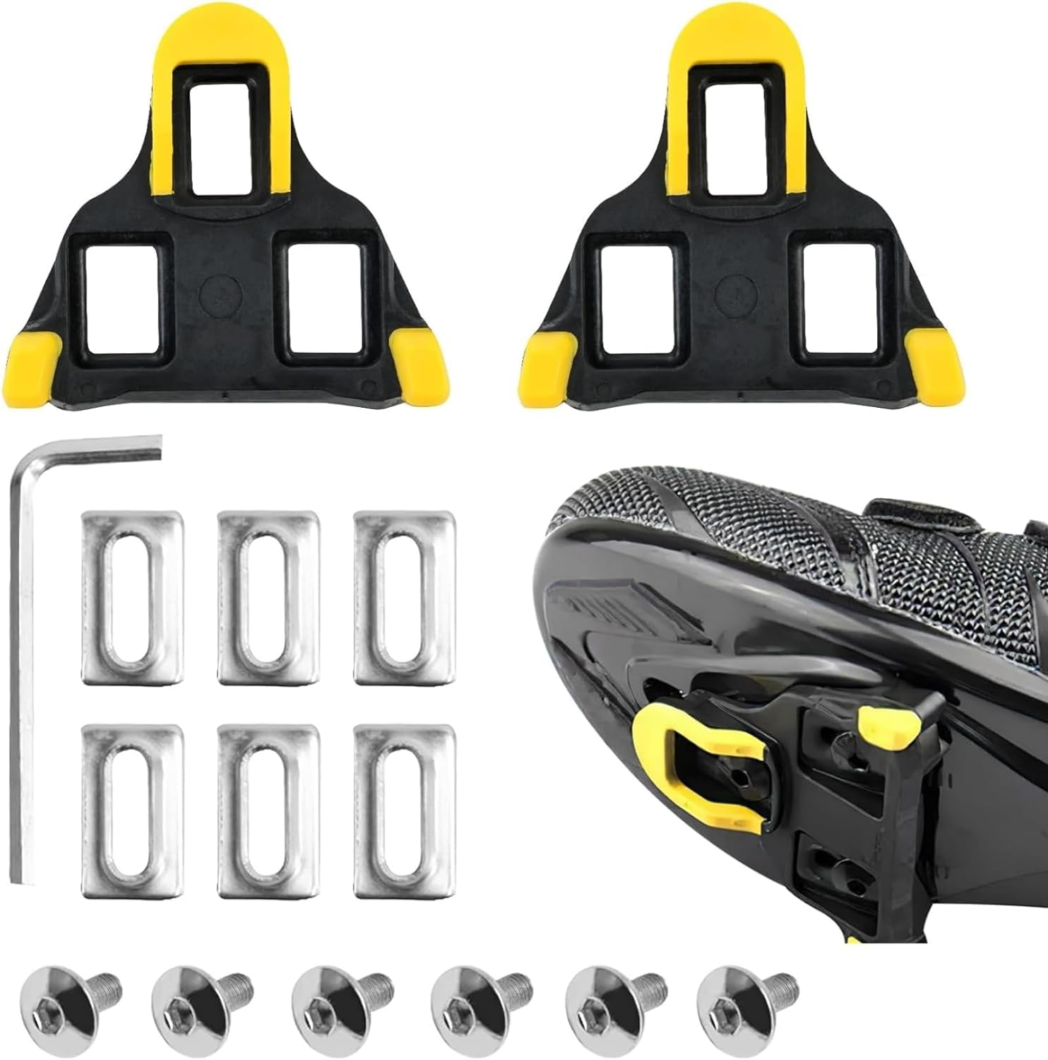 GAIVEK 2 Pcs Bike Cleats 6 Degree Float Compatible with Shimano Cleats, Cycling Pedals Cleat for SPD-SL System Shoes Indoor Outdoor Road Bicycle Cleat Set image number 5
