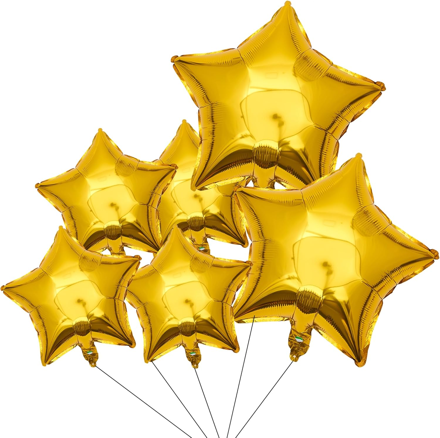 Gold Star Shape Foil Balloon, 10Pcs Big Mylar Helium Balloons for Birthday Party Wedding Party Decoration 18 Inch