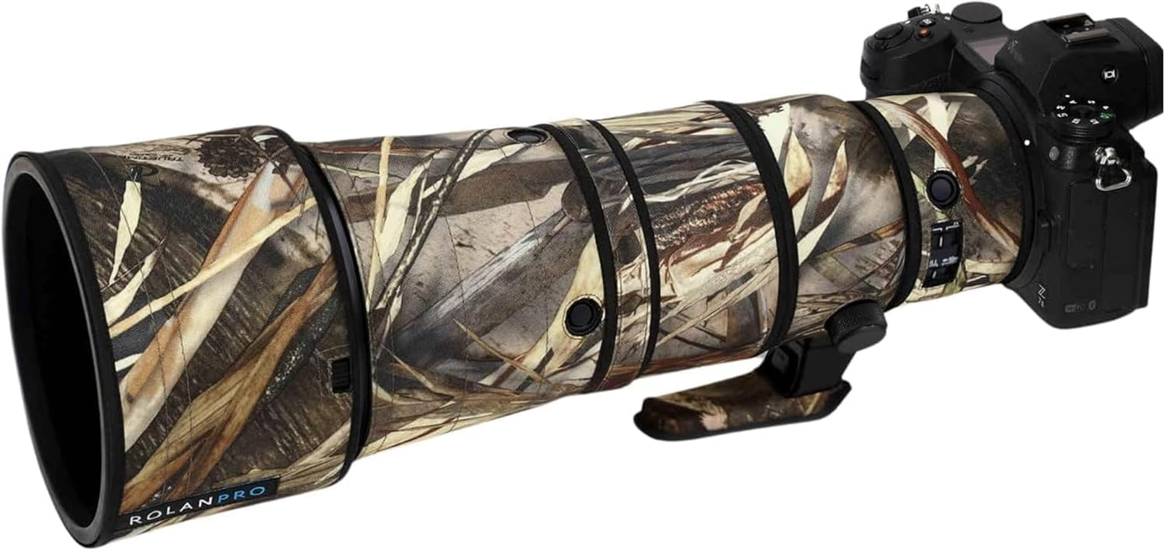 ROLANPRO Waterproof Lens Camouflage Coat for Nikon Z 600Mm F6.3 VR S Rain Cover Lens Protective Sleeve Case Clothing-#39 Reed B Waterproof - 18 Dark Camo image number 5