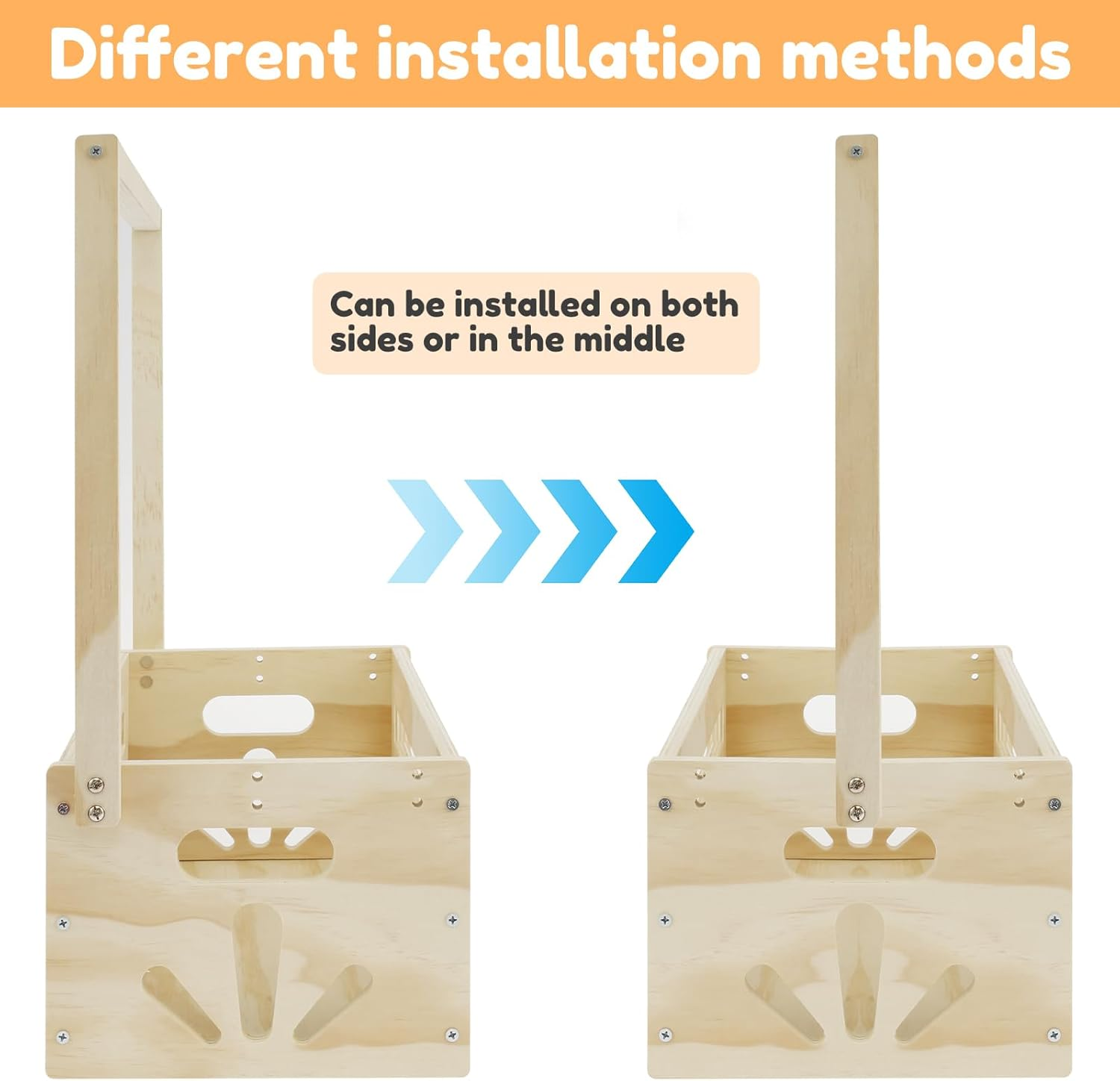 Wooden Baby Shower Crate Closet, Baby Storage Crate with Handle, Decorative Basket for Baby Shower Gifts, Welcome Gift Basket for Newborn Boys Girls, Pregnancy Gifts for New Parents image number 4