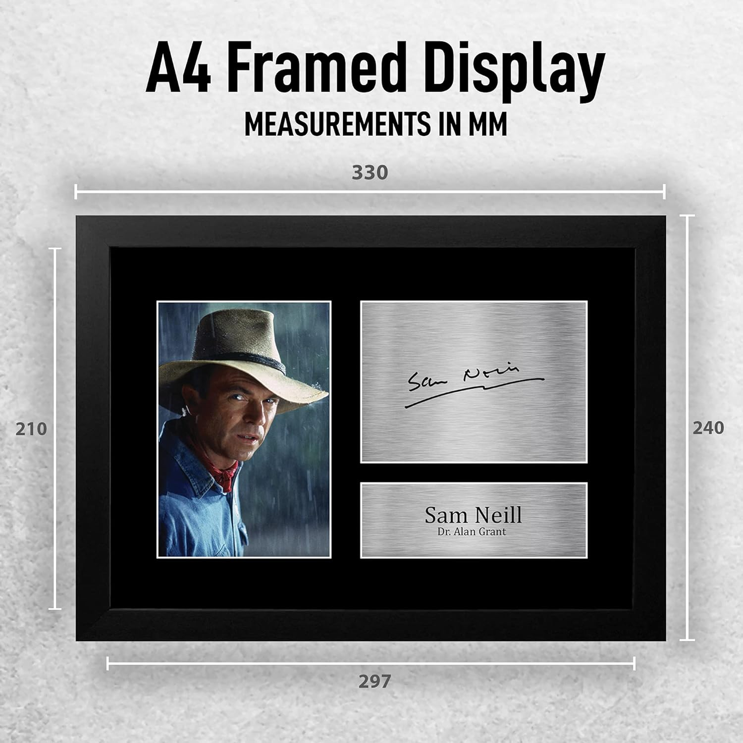 HWC Trading FR A4 Sam Neill Jurassic Park Gifts Printed Signed Autograph Picture for Movie Memorabilia Fans - A4 Framed image number 2