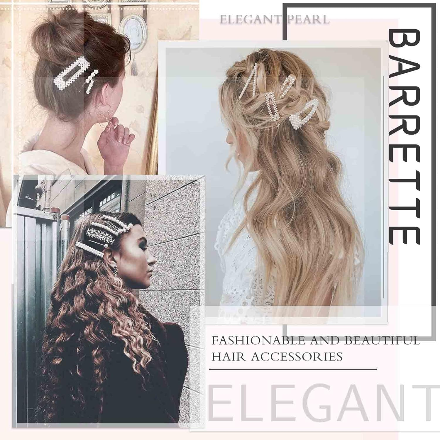 Wendalern Rhinestone Heart Hair Clip Crystal Heart Cluster Hair Pin Clip Silver Heart Shaped Non-Slip Metal Geometric Hair Clips Wedding Headpiece Hair Styling Accessories for Women image number 1