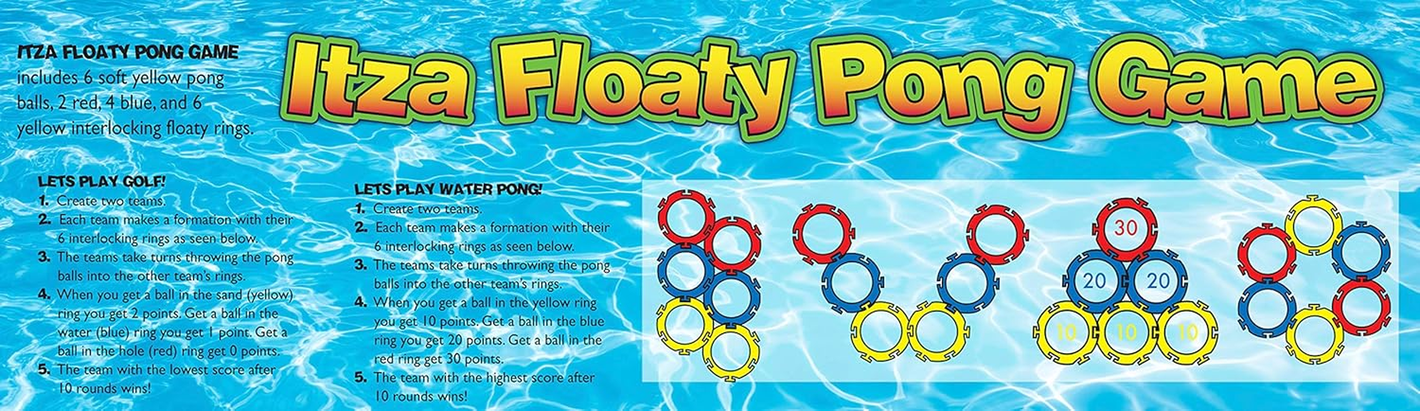 Water Sports Itza Floaty Pool Pong Backyard and Pool Game - Floating Ping Pong Pool Games for Adults and Family image number 1