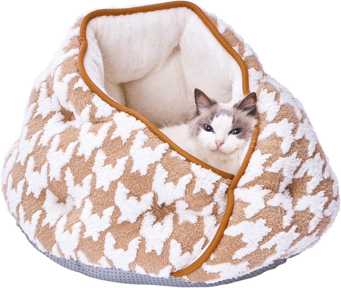 Petio Warm Lounge Bed for Dogs and Cats, Wrap around Dome, Ash Gray