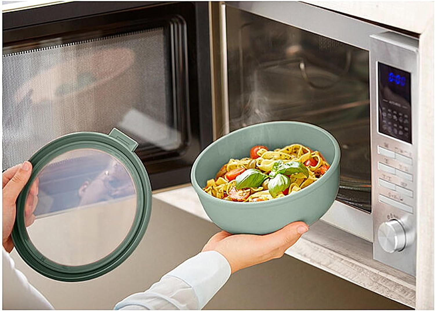 Mepal Cirqula round Food Storage Container Set of 3 (500Ml + 1000Ml + 2000Ml) &ndash; Nordic Sage, Bpa-Free Airtight & Leakproof Bowls with Lids, Microwave, Freezer & Dishwasher Safe, Made in Holland image number 6