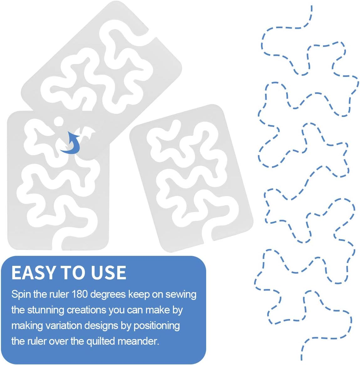 Using Quilting Templates Sewing Machine Domestic Free Motion Quilting Templates Rulers Transparent for a Simple Meander and a Great Secondary Quilting Design image number 3