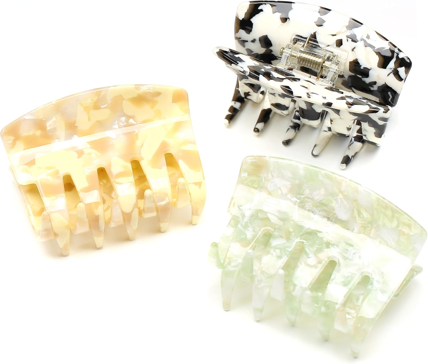 Qingoo Large Hair Clip Beautiful Women'S Hair Clip Headpiece Elegant Hair Accessory 1 Piece (7 Cm X 4.5 Cm, Black White) image number 1