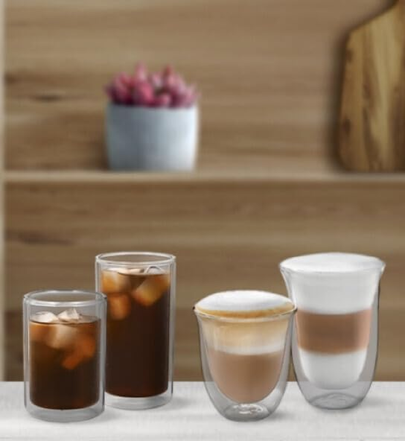De'Longhi Cold Brew Glasses DLSC325, Double Wall Thermal Glasses, Set of 2 Cups, Dishwasher and Microwave Safe, Capacity 300 Ml, Hand-Blown Glass image number 5