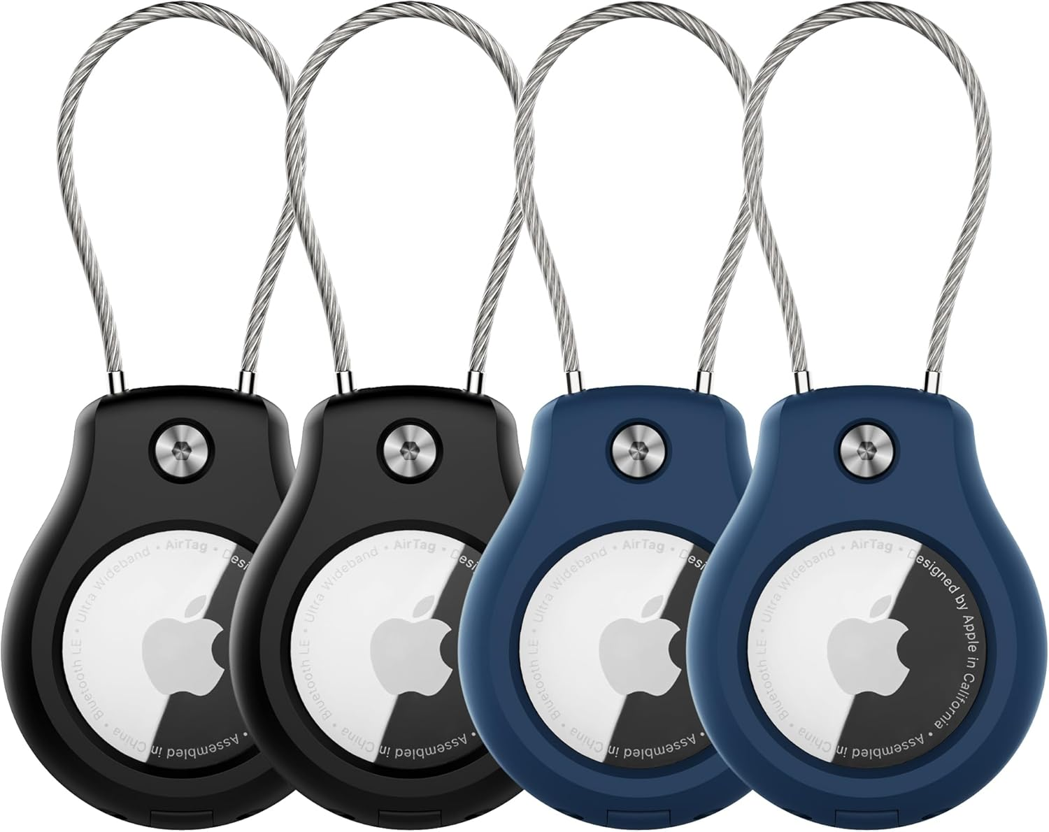 Airtag Keychain Holder 2 Pack, Waterproof Lock Airtag Case, Compatible with Apple Airtags Keyring, Ultra Secure for Luggage, Key Ring Key Chain Luggage Tag Backpack& More