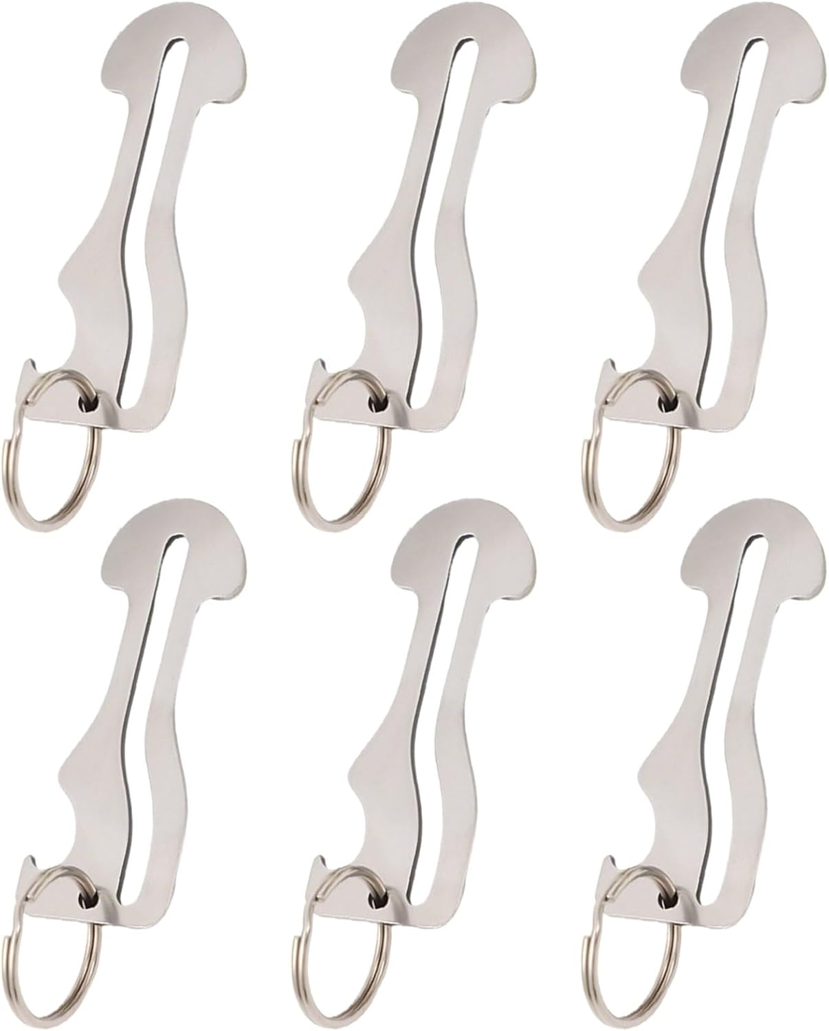 Xolixorium 6Pcs Stainless Steel Trolley Key, Metal Cart Unlock Tool with Keychain Ring, Shopping Cart Release Key for Retail Stores, 6 Pack image number 3