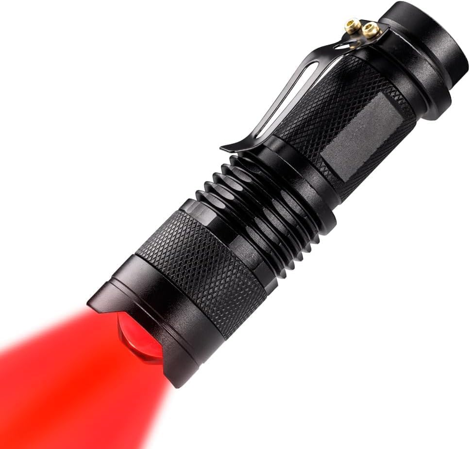 Miners2000 High Power Red LED Flashlight - Adjustable Focus LED Torch - Powerful Single Mode Red Light Torch for Astronomy, Aviation, Night Observation, Camping, Hiking, Night Fishing image number 5