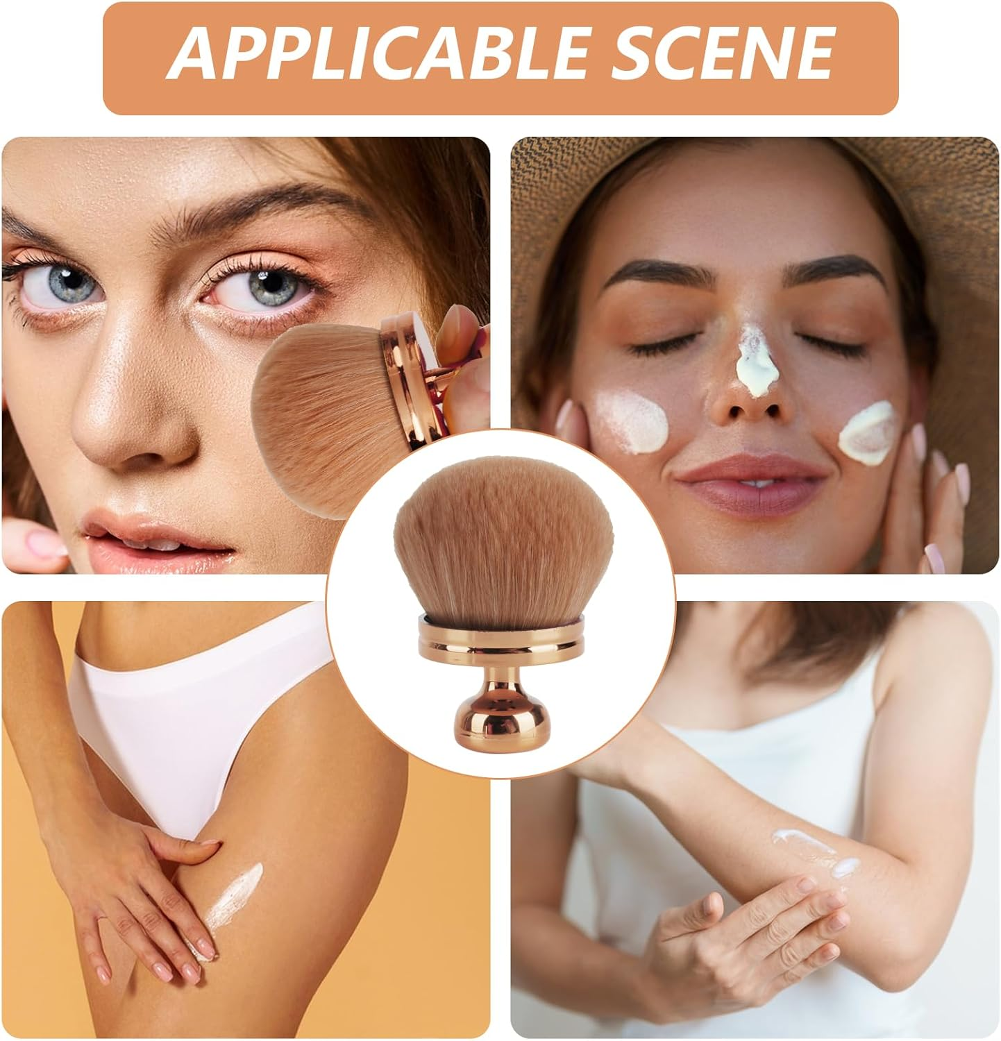 Extra Large Body Makeup Brush, Large Self Tanning Brush for Self Tanner Back Applicator, Oval Leg Face and Body Tan Brushes for Bronzers Blending Bronzing Brushes Tool Makeup Applicator