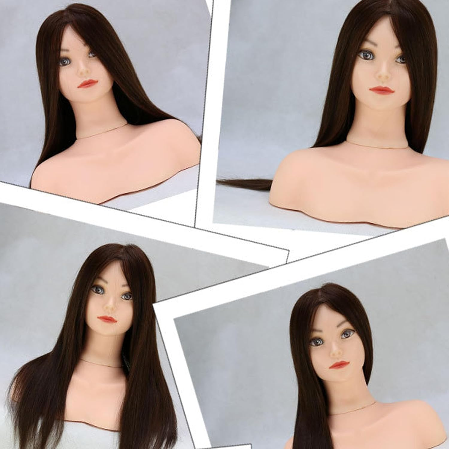Mannequin Shoulder Model Realistic Human PVC Bust Stand Showcase Cosmetology Students image number 4