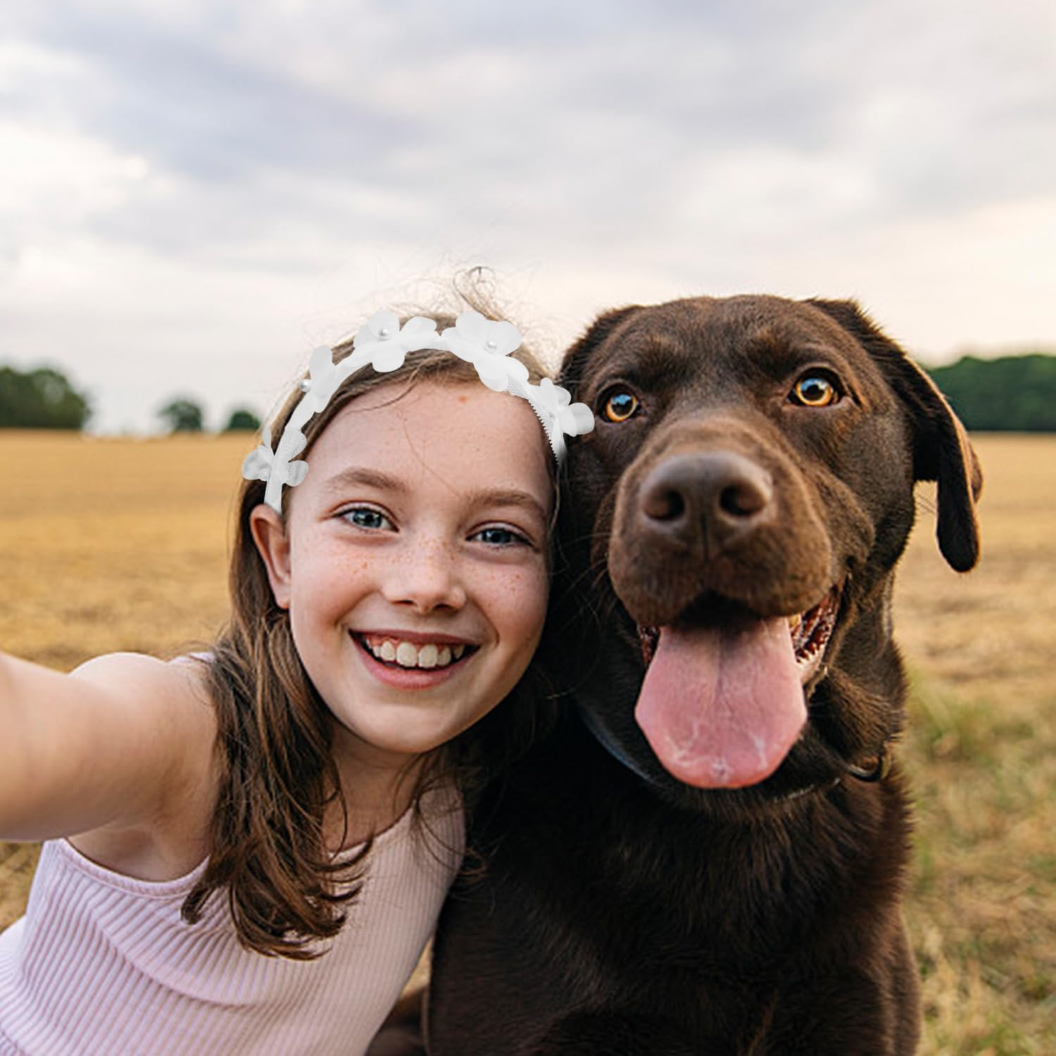 2 Pieces Flower Headbands, Lace Headbands, Elee Headbands, Wedding Headbands, Decoration for Hairstyles, Clothing Accessories. image number 1
