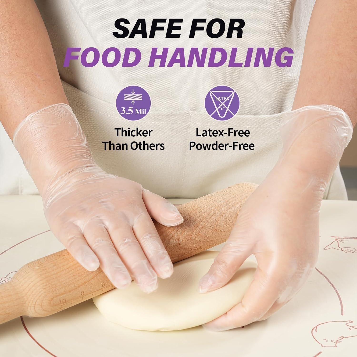 FINITEX Clear Vinyl Disposable Gloves Food Safe Latex-Free Food Prep Work Multipurpose Gloves Box of 100 image number 4