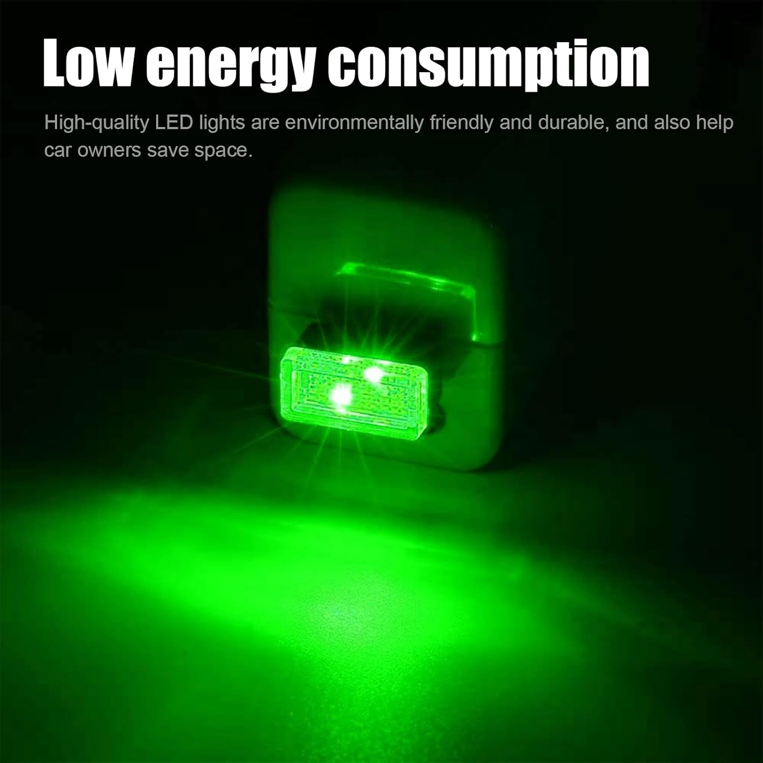 Ziciner 4 PCS USB LED Car Interior Atmosphere Lamp, Portable Mini LED Night Light, Plug-In USB Interface Trunk Ambient Lighting Kit, Universal Car Interior Accessories (Green) image number 5