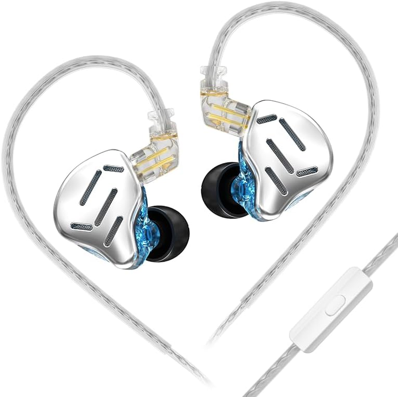 KZ Zax in Ear Monitor Headphone,16-Units Hifi Noise Reduction Hybrid-Driven IEM Headphone, Zinc Alloy Earbuds Earphones with Detachable Silver-Plated Upgrade Cable