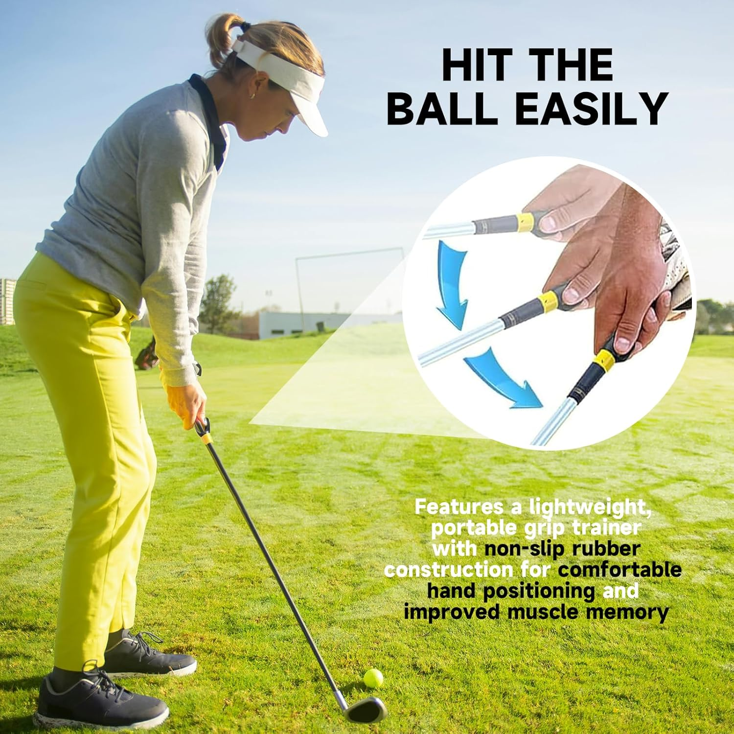 2 Pack Golf Grip Trainer - Golf Grip Training Aid for Correcting Left/Right Hand Positions, Ergonomic Golf Grip Training Attachment for Hand Position Improvement image number 3