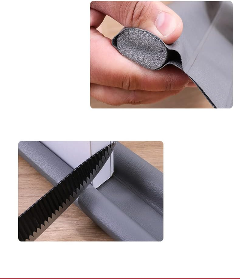 1 Pack under Door Draft Stopper, Washable Removable Double Side Weather Stripping Window Breeze Blocker Adjustable Sweeps （96CM） (Grey) - Grey image number 6