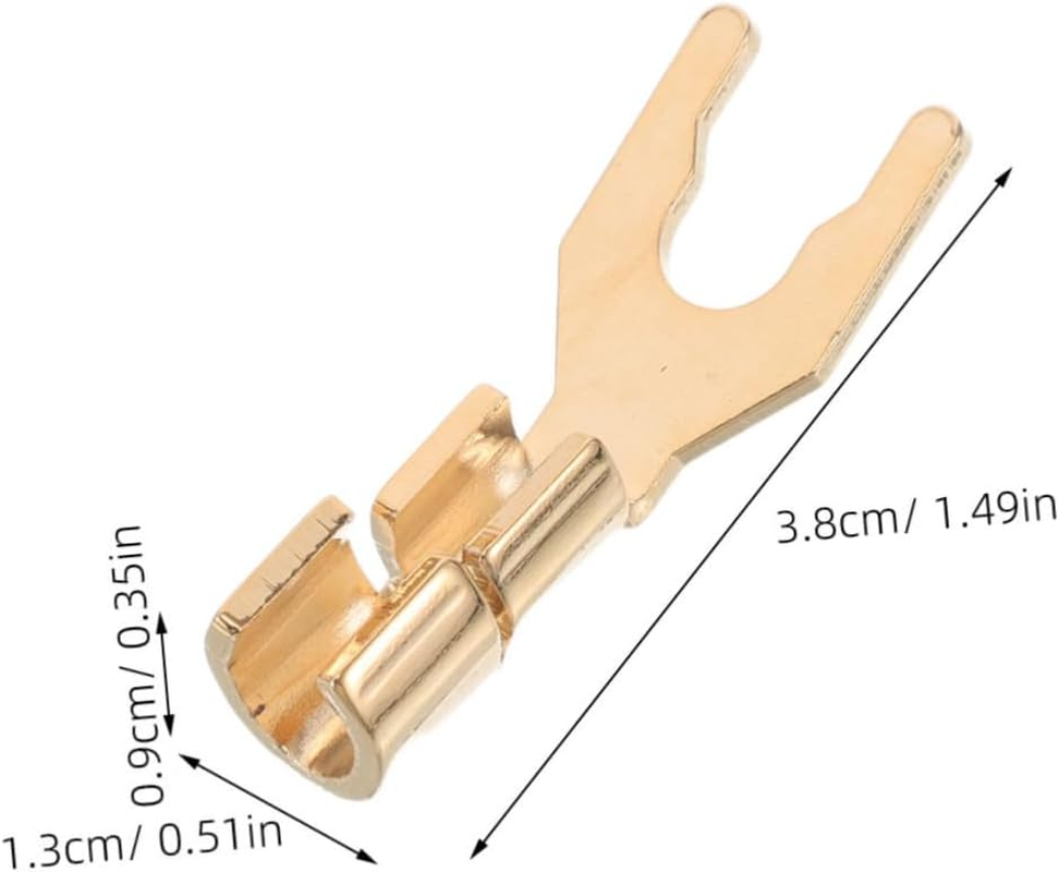 WHAMVOX 2Pcs Plated Speaker Spade Connectors for Hifi Audio Amplifiers Y Type Wire Terminals for Home Theater and Recording Studio image number 1