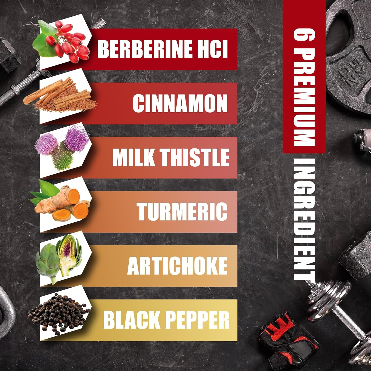 Berberine Hcl, 150 Capsules - plus Ceylon Cinnamon, Turmeric, Milk Thistle, Artichoke, Black Pepper, Berberine HCI Root Supplements Pills - Immune System image number 6