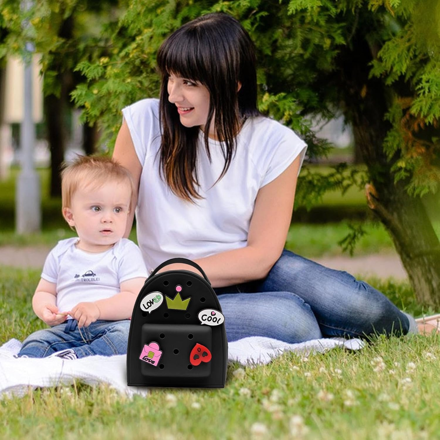 Cute Silicone Jelly Backpack - Waterproof Jelly Backpack with Charm Cute Silicone Backpack | Adjustable Backpack Purse Cartoon Lightweight Travel Bag for Women