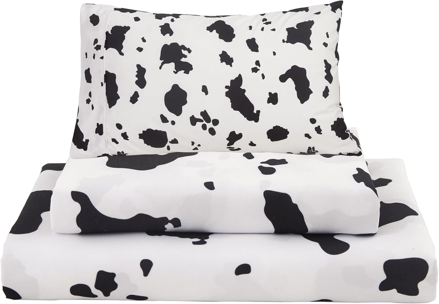 Viviland 4 Pieces Boys White Full Sheet Set - Soft Microfiber Fitted Flat Sheets & Pillowcase Bed Sheet Set - Red Excavator Construction Tractor Truck Bedding Sets - for Kids & Toddlers