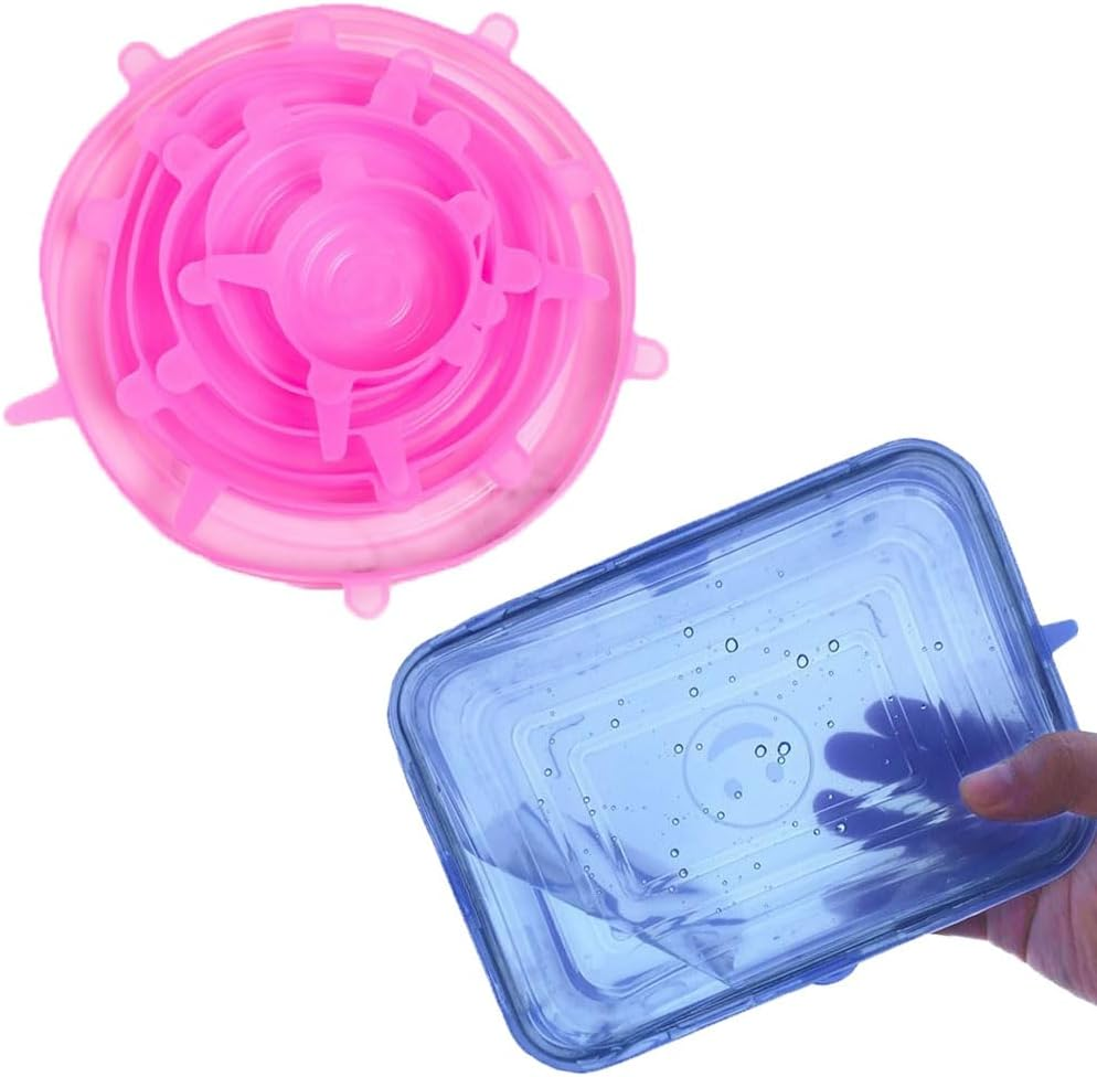18 Pcs Silicone Stretch Lids, 12 Sizes Silicone Lid Reusable, Bowls Covers Keep Food Fresh, Bowl Covers Keep Food Fresh, Silicone Reusable Bowl Covers Silicone Food Wrap, Fits All Shapes of Plates image number 2
