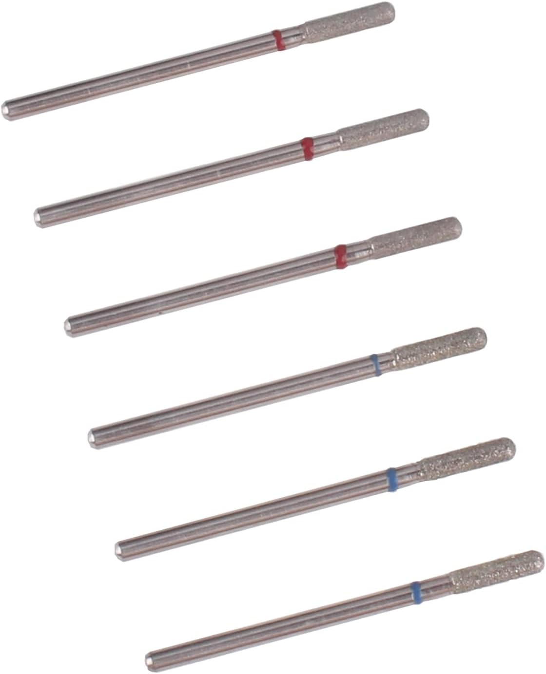 MZCMSL 6Pcs Cylinder Cuticle Bits, Safety Manicure Drill Bits for Nail Prep, 3/32 Shank Diamond Nail Bits (Fine & Medium) image number 4