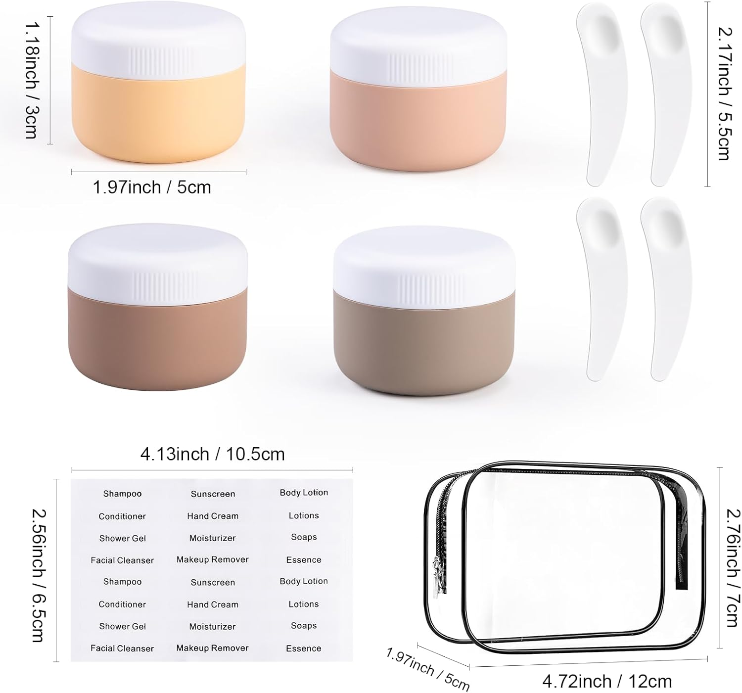 4-Pack 30Ml Refillable Silicone Cosmetic Jars with Clear Storage Bag &ndash; Bpa-Free Mini Containers for Creams, Lotions & Skincare &ndash; Ideal for Travel and Daily Use image number 3