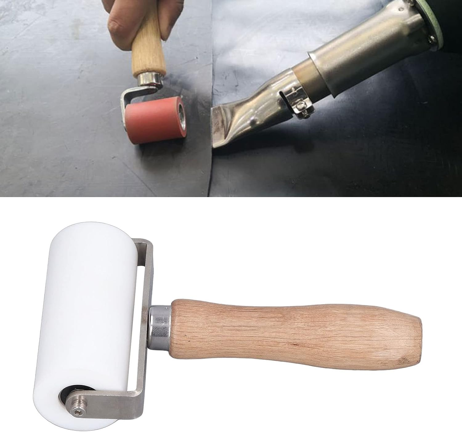 Seam Roller, Silicone Hand Roller, 90Mm/3.5In Professional Silicone Pressure Roller High Temperature Resistant Seam Hand Roller Roofing PVC Welding Tool, Silicone Roller image number 1