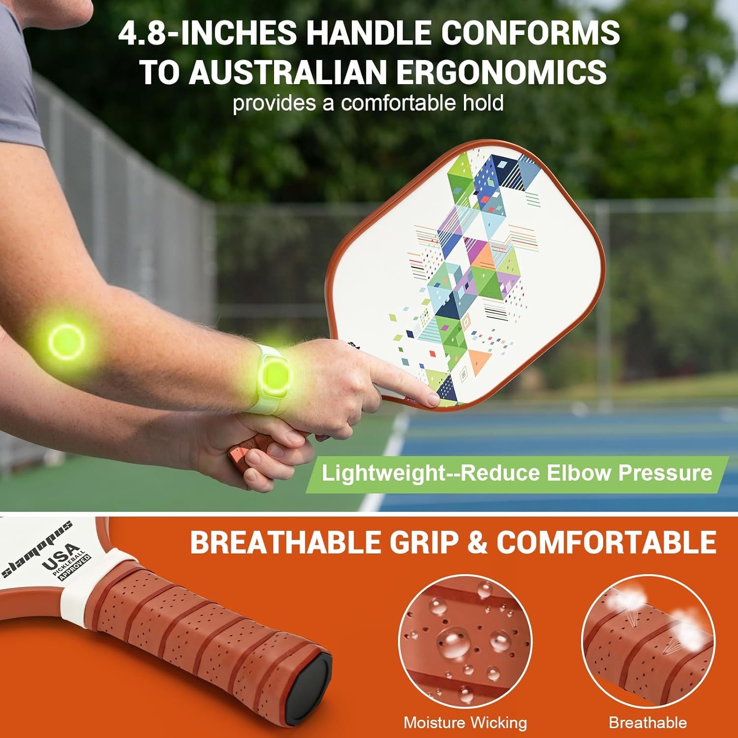 Pickleball Paddles | USAPA Approved Pickleball Set of 2 | Graphite & Fiberglass Pickleball Racket | Great Paddle for Beginners| Raquette Pickle Ball | Pickle Balls Set with Larger Sports Bag