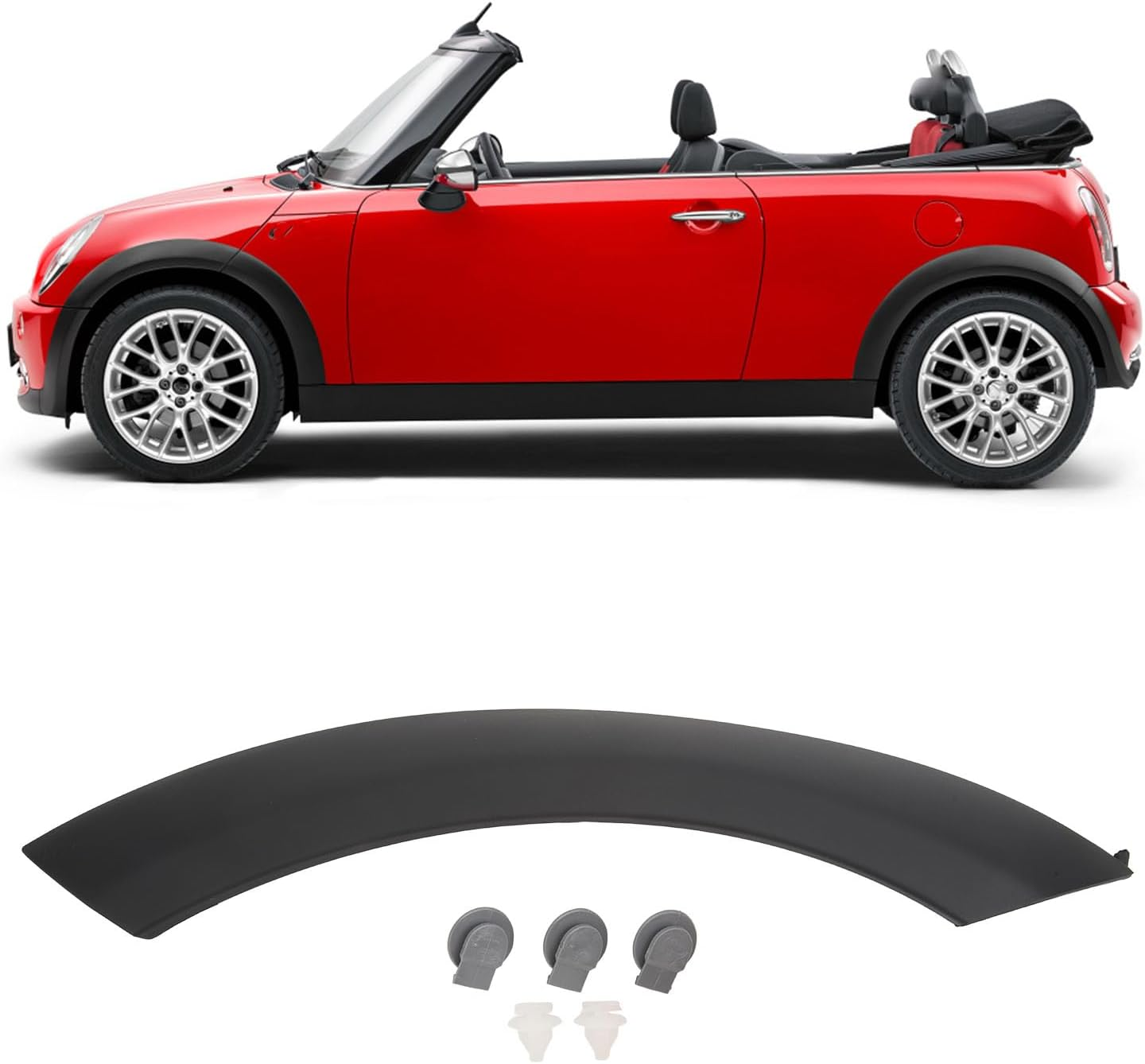 Wheel Eyebrow, Front Wheel Right Side & Left Side Lower Upper, Arch Cover Trim Wheel Arch Trim Mudguard Strips, anti Collision Car Accessories for Cooper R50 R53 R52 image number 1