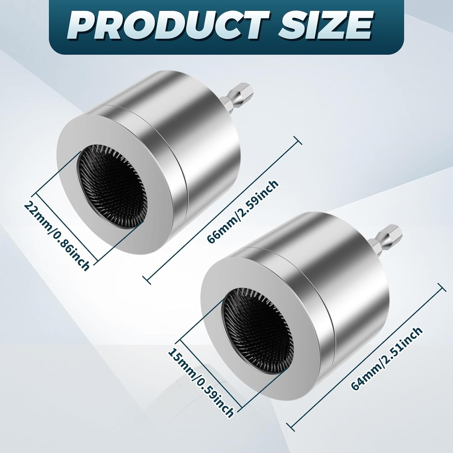 2Pcs Metal Copper Pipe Cleaner, 1/2" & 3/4" Copper Tube Cleaning Brush for Power Drill, Reusable Pipe Cleaner Brush with Replaceable Brushes, Copper Pipe Cleaning Tool for Electric Drill image number 5