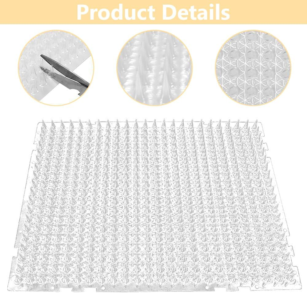 20-Piece Clear Pet-Proof Spiked Pads, Cat Deterrent Mat, Foldable Pussy Repeller, Gentle Rounded Spikes, Compact Storage, for Indoor and Outdoor Us image number 1