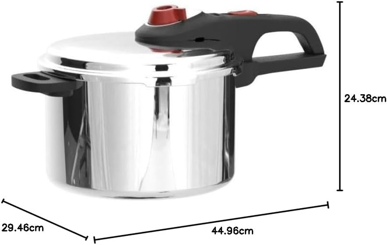T-Fal P2614634 Secure Aluminum Initiatives 12-PSI Pressure Cooker Cookware, 6-Quart, Siver image number 2