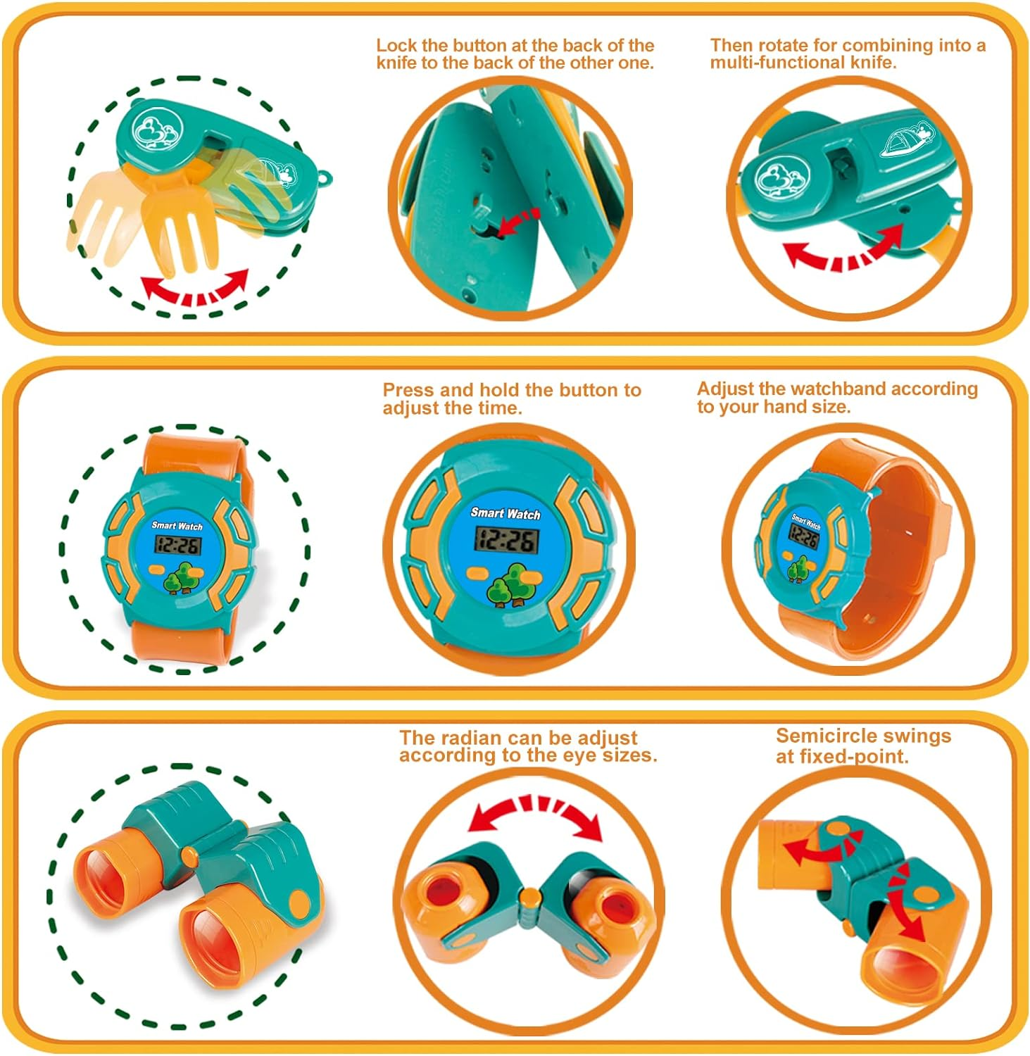 Kids Play Tent, Pop up Tent with Kids Camping Gear Set, Outdoor Toys Camping Tools Set for Kids image number 1