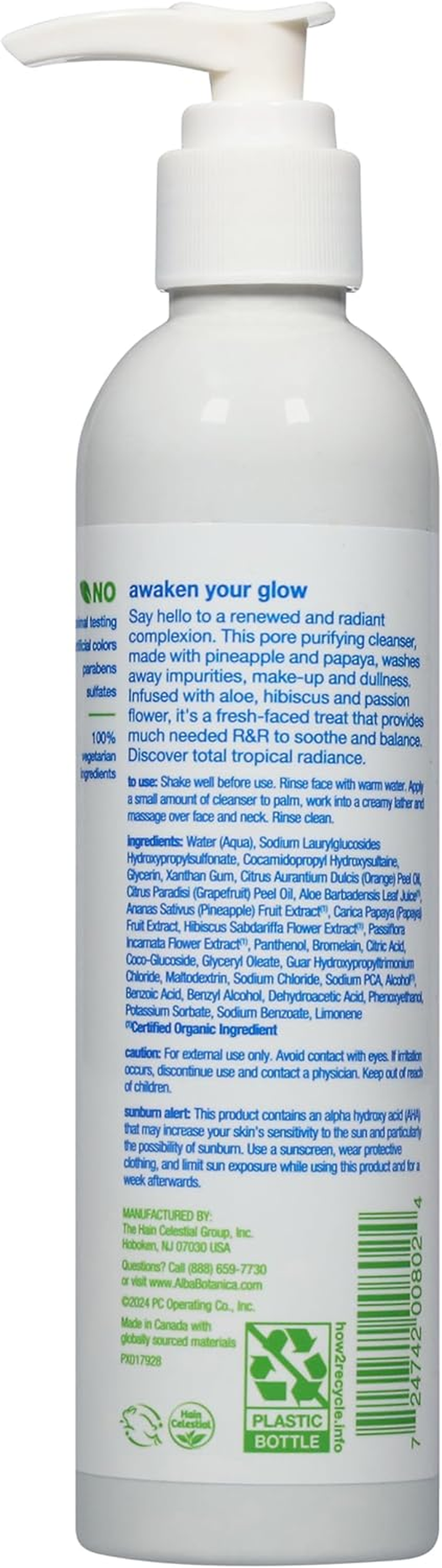 Alba Botanica Hawaiian Facial Cleanser, Pore Purifying Pineapple Enzyme, 8 Oz image number 1
