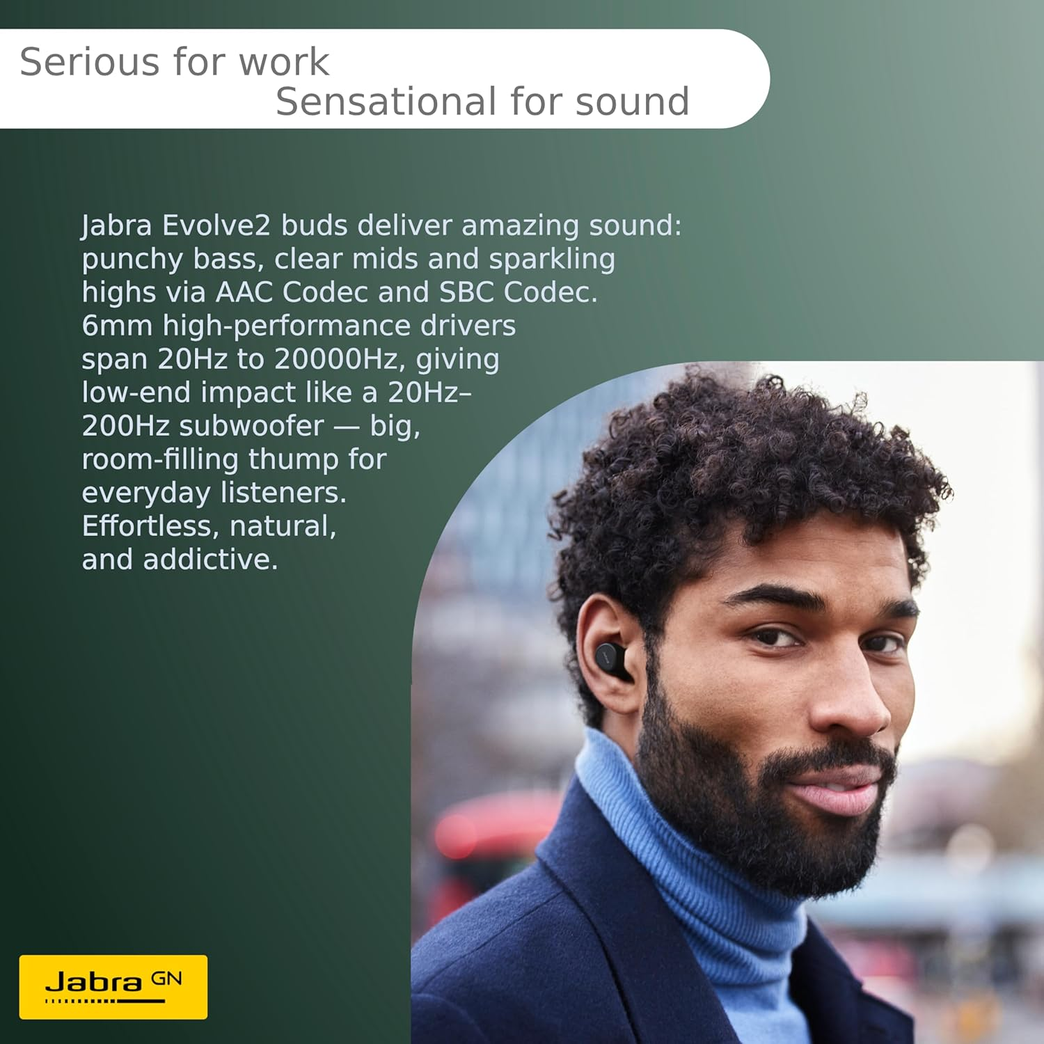 Jabra Evolve2 Buds - Wireless Earbuds - Noise Cancelling Earphones - Bluetooth with Mic + ANC - Teams Cert - Water Resistant Ip57-33Hr Batt - 20M Range - Optimized 4 AI True Wireless Ear Buds USB A image number 1