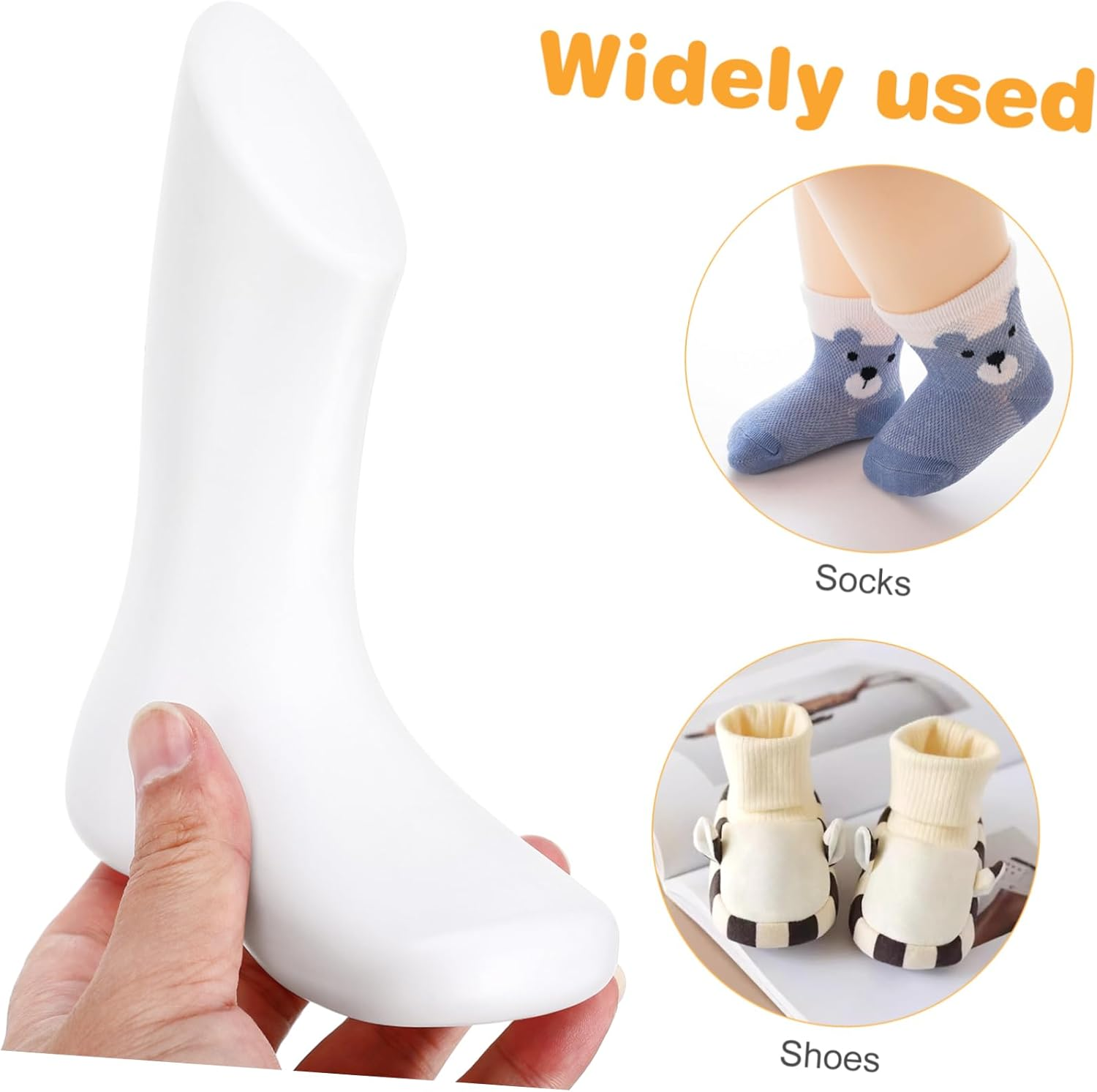 Luxshiny 4Pcs Baby Foot Mannequin Display Plastic Reusable Toddler Shoe Mannequin Small Foot Models Skin Tone for Retail Shop Supply 11.5Cm 14Cm image number 2