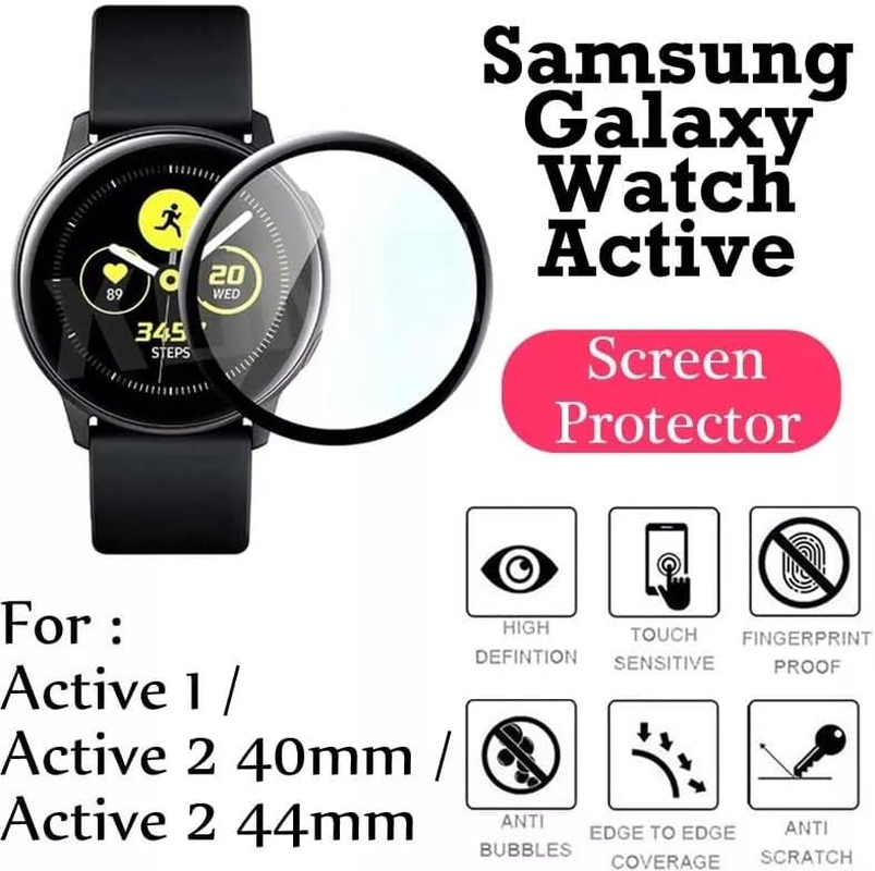 Tootoo Full Coverage Soft Fiber Glass Screen Protector Samsung Galaxy Watch Active 2 (3, Watch Active 2 44MM)