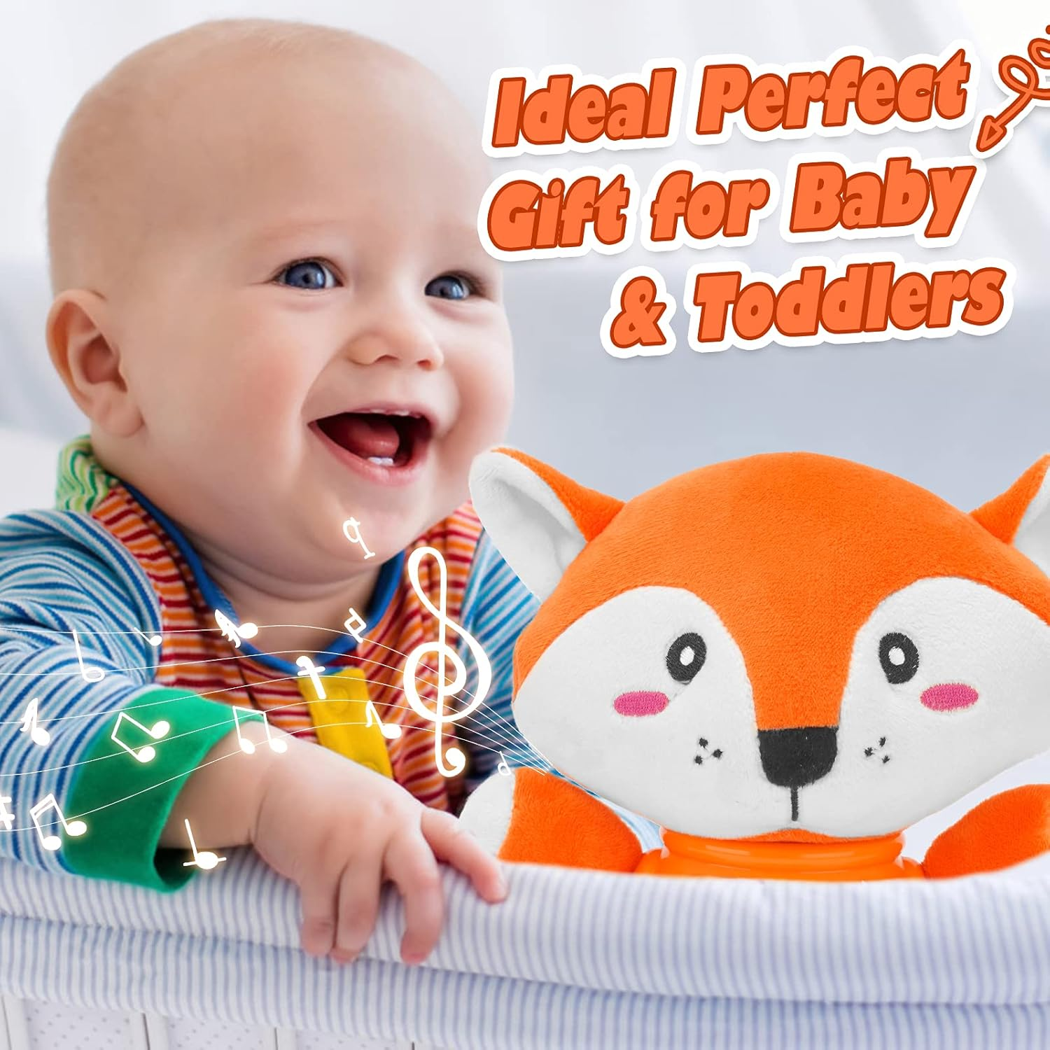 Musical Baby Toys, Daboot Cute Fox Baby Newborn Toys for Toddlers Babies 0 3 6 9 12 Month, Infants Baby Toy for Girls and Boys Best Gift image number 2